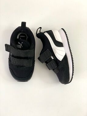▪️PUMA "R78" Infant Toddler Black White Sneakers ~ 5C